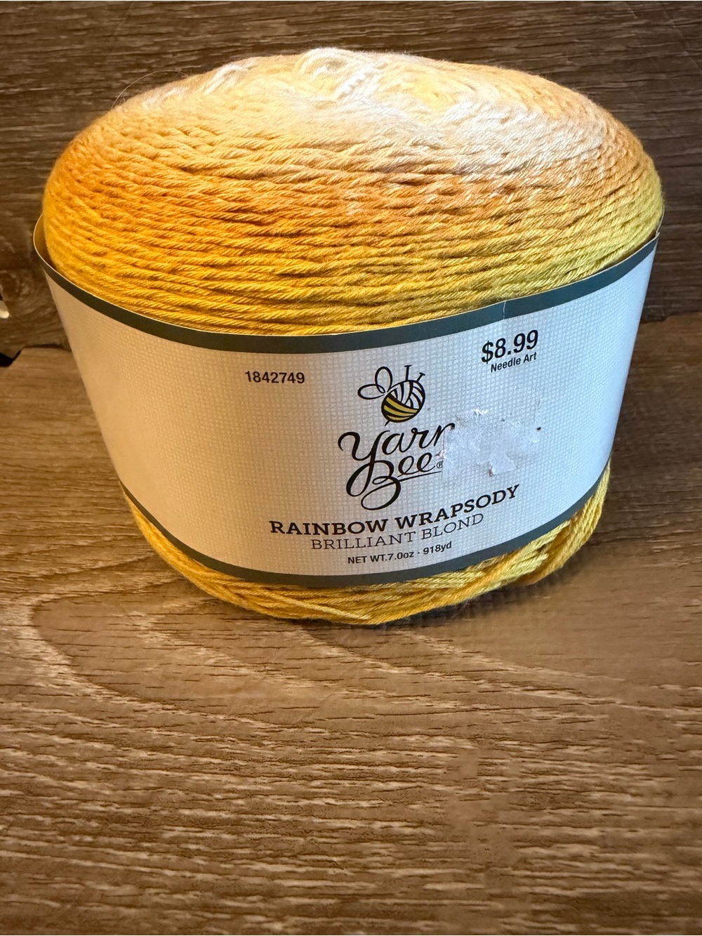 Yarn Bee Rainbow Wrapsody 7 oz Cake or Skein Discontinued Brilliant Blond